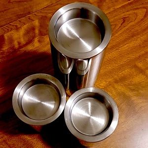 Crate & Barrel Stainless steel Candle holders